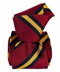Klasyczny Krawat Jedwabny - Czerwony Regimental