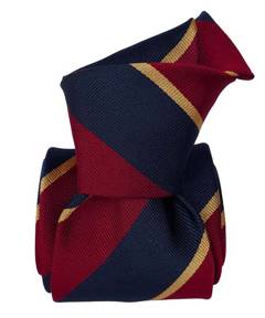 Classic Regimental Silk Tie - Maroon and Navy Blue