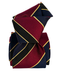 Classic Regimental Silk Tie - Navy Blue and Maroon