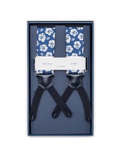 Classic Suspenders - White Flowers