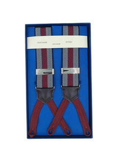 Elastic Braces - Burgundy Herring-Bone