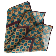 Natural Blend Pocket Square - Blue Dots