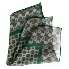 Natural Blend Pocket Square - Brown Dots