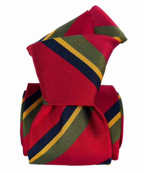 Classic Silk Tie - Regimental Green and Red