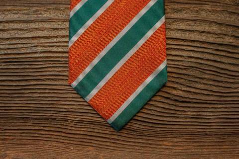 Classic Silk Tie - Regimental Orange