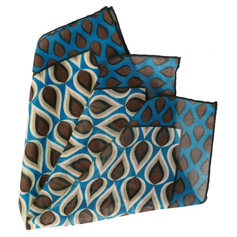 Natural Blend Pocket Square - Brown Teardrop