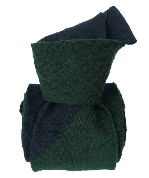 Shantung Tie - Regimental Navy&Green