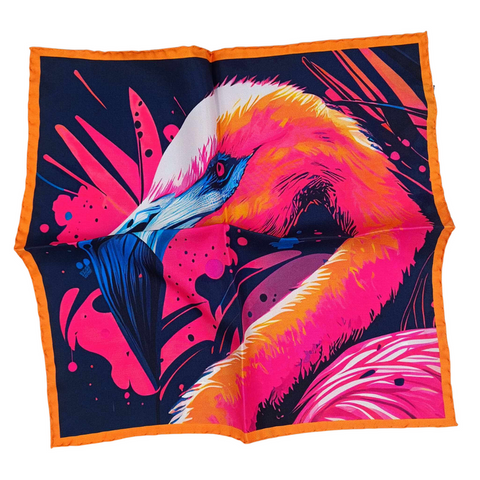 Silk Pocket Square - Flamingo