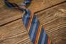 Classic Silk Tie - Navy Blue with Bright Stripes