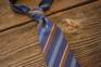 Classic Silk Tie - Navy Blue with Muted Stripes