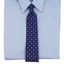 Printed Silk Tie - Navy Flowers and Squares