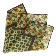 Natural Blend Pocket Square - Green Dots