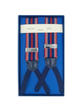 Bottle Green, Navy and Burgundy Striped Elastic Braces