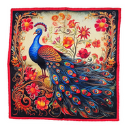 Silk Pocket Square - Peacock