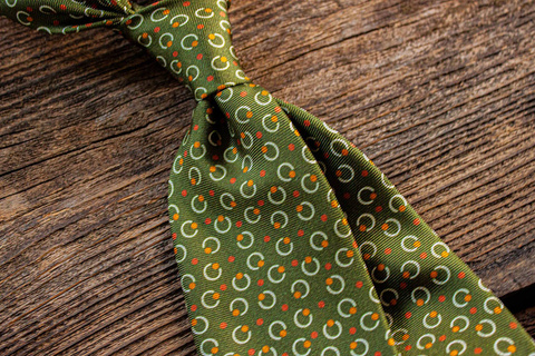 Silk Tie - White Circles