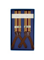 Camel and Burgundy Striped Elastic Braces