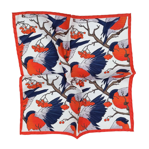 Silk Pocket Square - Bullfinch