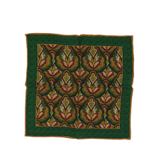 Wool Pocket Square - Green Nature Geometry