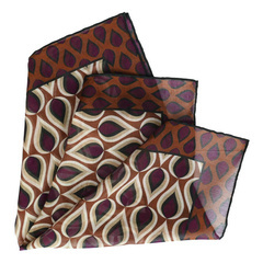 Natural Blend Pocket Square - Purple Teardrop