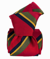 Classic Silk Tie - Regimental Green and Red