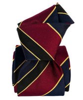 Classic Regimental Silk Tie - Navy Blue and Maroon