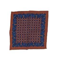 Wool Pocket Square - Herring-bone Circles