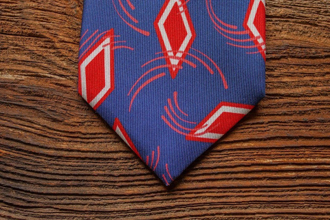 Silk Tie - Blue Parallelograms