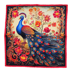 Silk Pocket Square - Peacock