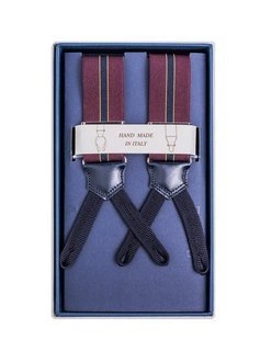 Burgundy and Navy Striped Elastic Braces