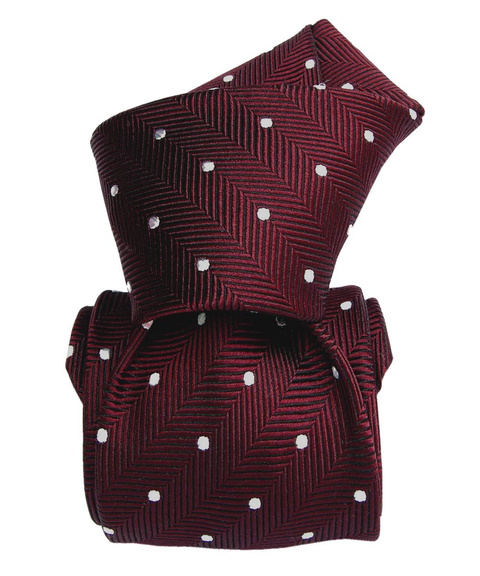 Jacquard Silk Tie - Burgundy Polka Dot