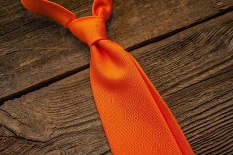 Jacquard Silk Tie - Orange