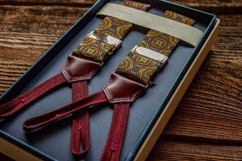 Small Medalions Printed Silk Braces