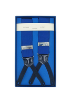 Navy Blue Jacquard Silk Braces