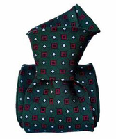 Jacquard Silk Tie - Green Squares