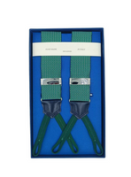 Green Micro Herring-Bone Jacquard Silk Braces