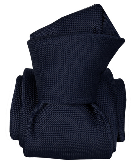 Jacquard Silk Tie - Navy