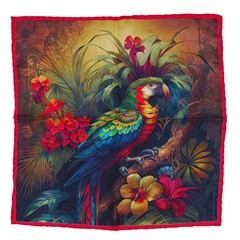 Parrot Silk Pocket Square - Multicolour