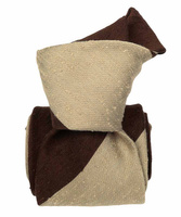 Shantung Tie - Block-Stripes Beige&Brown