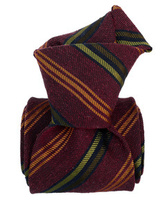 Classic Silk Tie - Burgundy with Orange Stripes